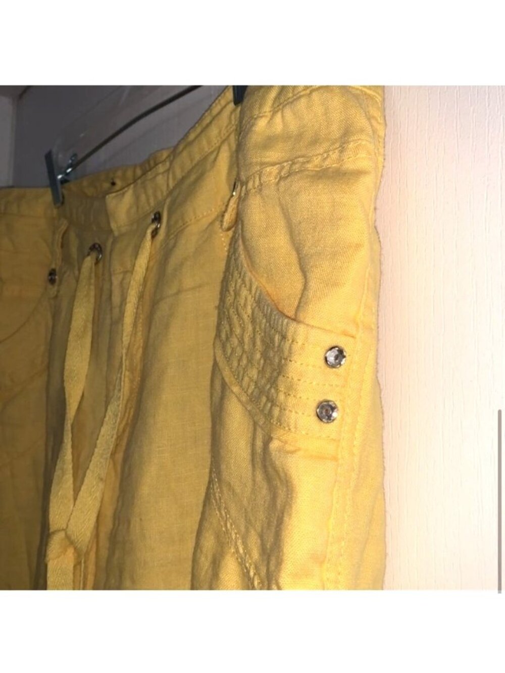 INC International Concepts Womens Yellow Linen Pants Size 14 - Picture 5 of 12